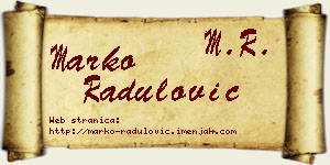 Marko Radulović vizit kartica